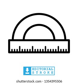 ruler icon in trendy flat style, protractor icon 