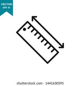ruler icon in trendy flat style, measuring icon 
