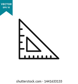 ruler icon in trendy flat style, treangle ruler icon  
