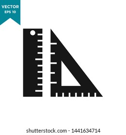 ruler icon  in trendy flat style, treangle ruler icon 