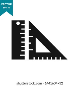 ruler icon  in trendy flat style, treangle ruler icon 