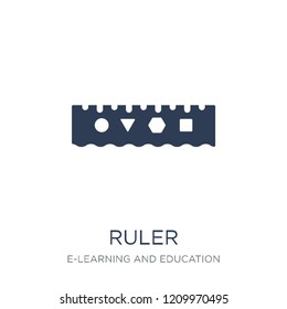 Ruler icon. Trendy flat vector Ruler icon on white background from E-learning and education collection, vector illustration can be use for web and mobile, eps10