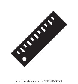 Ruler icon in trendy glyph style design. Vector graphic illustration. Ruler icon for website design, logo, and ui. Vector file. EPS 10.