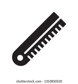 Ruler icon in trendy glyph style design. Vector graphic illustration. Ruler icon for website design, logo, and ui. Vector file. EPS 10.