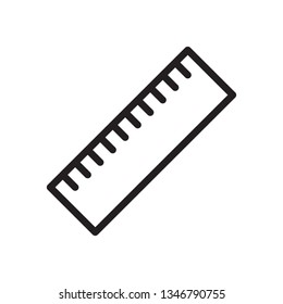 Ruler icon in trendy outline style design. Vector graphic illustration. Ruler icon for website design, logo, and ui. Editable vector stroke. EPS 10.