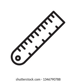 Ruler icon in trendy outline style design. Vector graphic illustration. Ruler icon for website design, logo, and ui. Editable vector stroke. EPS 10.