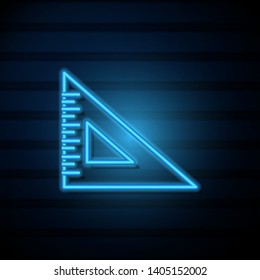 # Ruler icon. Triangle ruler simple illustration.