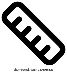 ruler icon, as a user interface icon, with an outline vector style