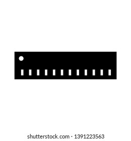 Ruler icon vector black and white
