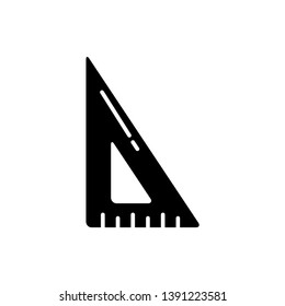 Ruler icon vector black and white