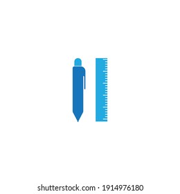 Ruler icon vector design illustration background.