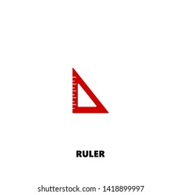 ruler icon. ruler vector design. sign design. red color