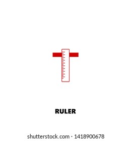 ruler icon. ruler vector design. sign design. red color