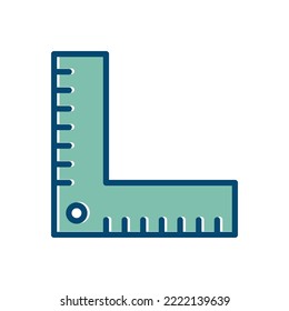plantilla de diseño vectorial de icono de regla en fondo blanco