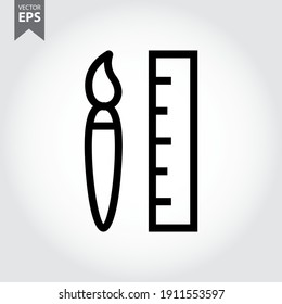Ruler icon vector. Eps10 vector illustration.