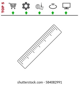 Ruler Icon Vector flat design style