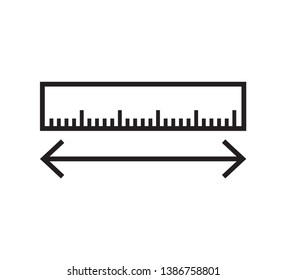 Ruler icon vector flat style 