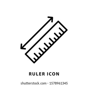 Ruler icon vector flat style illustration