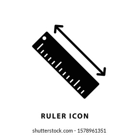 Ruler icon vector flat style illustration