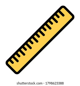 Ruler icon vector illustration in Filled Line style for any projects, use for website mobile app presentation