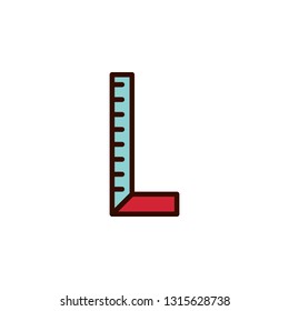 Ruler Icon Vector Illustration in Flat Style for Any Purpose