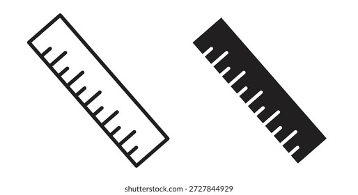 Icono de Regla. Ilustración vectorial, plano y carrera