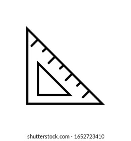 Logo de ilustración vectorial de icono de regla para muchos fines. Aislado sobre fondo blanco. - Vector