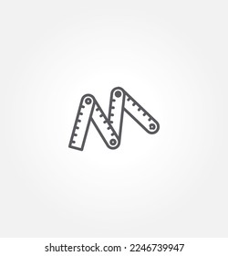 plantilla de logotipo de ilustración vectorial de icono de regla para muchos fines. Aislado sobre fondo blanco.