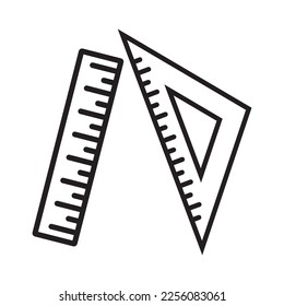 diseño de logotipo de ilustración vectorial de icono de regla