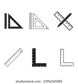 Diseño del logotipo de la ilustración del vector del icono de regla