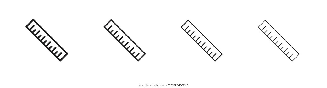 Ruler icon. Vector isolated pictograms.
