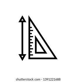 Ruler icon vector line art