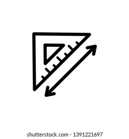 Ruler icon vector line art