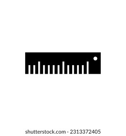 Ruler icon vector measuring. Black icon. Modern flat design vector illustration, quality concept for web banners, web and mobile applications, infographics. Vector icon isolated on white background
