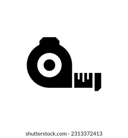 Medición del vector de icono de regla. Icono negro. Ilustración vectorial de diseño plano moderno, concepto de calidad para banners web, aplicaciones web y móviles, infografías. Icono del vector aislado en fondo blanco