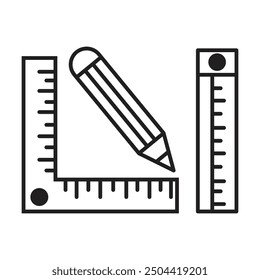 ruler icon vector on white background