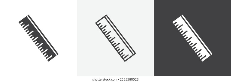 Ruler icon vector set for ui designs