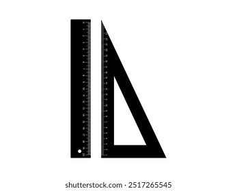 Vector de icono de Regla. Silueta de Regla aislada de fondo blanco. Ilustración vectorial