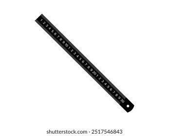 Vetor de ícone de régua. Ruler Silhueta isolado fundo branco. Ilustração de vetor