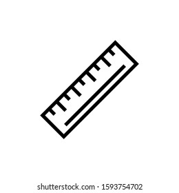ruler icon vector simple design in linear style on white background