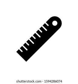 ruler icon vector simple design in black flat design on white background