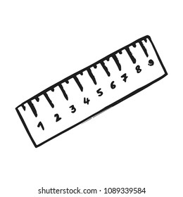 ruler icon vector sketch. hand insulated drawing.