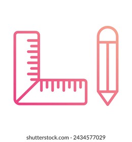 Ruler icon vector stock illustration.