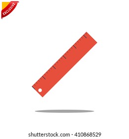 ruler icon, vector straightedge icon, isolated engineering symbol