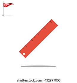 ruler icon, vector straightedge icon, isolated engineering symbol