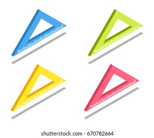 Ruler icon, vector symbol in isometric 3D style isolated on white background.