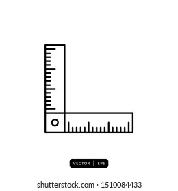 Ruler Icon Vector - Symbol or Sign