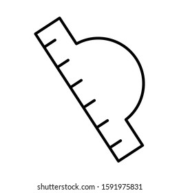 Ruler icon vector in trendy line design