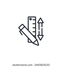Icono de Regla. Vector.Trazo editable.Símbolo de estilo lineal para usar Diseño web,logotipo.Ilustración de símbolo.