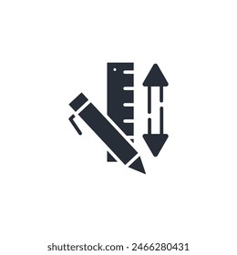 ruler icon. vector.Editable stroke.linear style sign for use web design,logo.Symbol illustration.